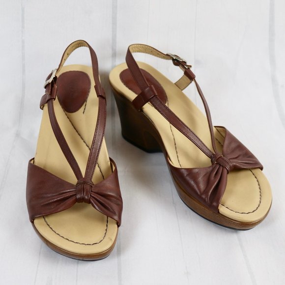 Dansko Shoes - Dansko Wooden Naomi Wedge Heel Strappy Sandal 36 6